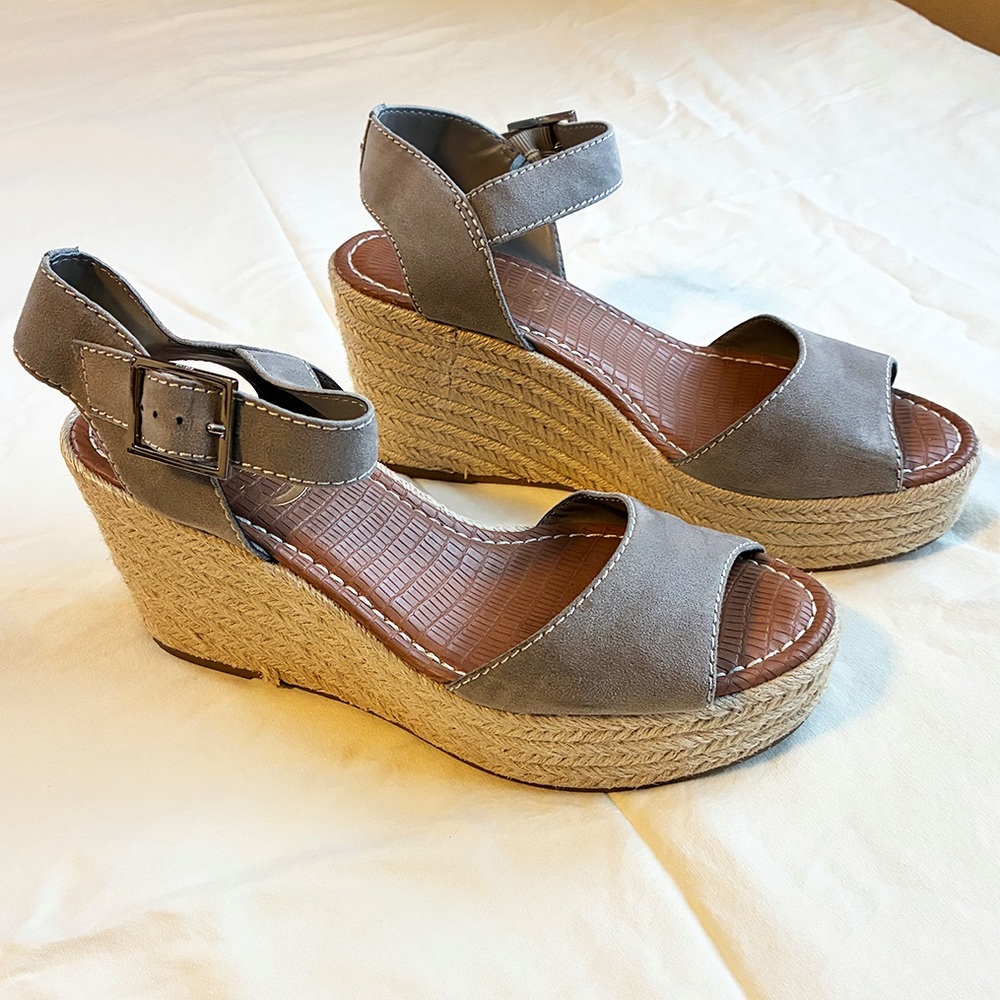 Sam Edelman Gray Espadrille Wedges